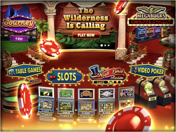 DoubleDown Casino Online Social Casino Game Lobby With Slot Machines, Table Games and Video Poker.